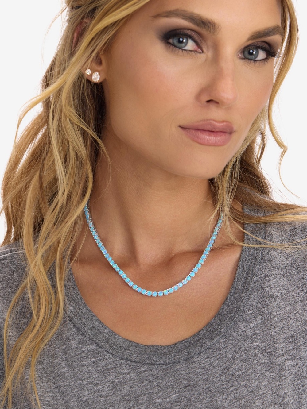 🌟 BRAND NEW 🌟 Melinda Maria Grand Heiress Gold Opal Tennis Necklace 4mm 🩵 💫 - Picture 9 of 9